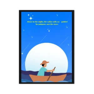 Sailor Sails At Night Motivational Wall Frames (8 in x 12 in )